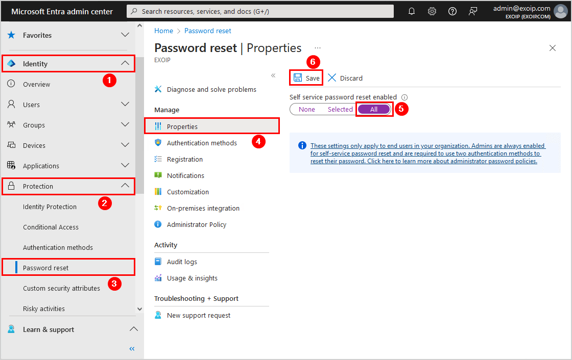 Enable Microsoft Entra Self-Service Password Reset for all users